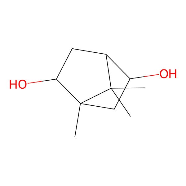 2D Structure of Bicyclo[2.2.1]heptane-2,5-diol, 1,7,7-trimethyl-, (2-endo,5-exo)-