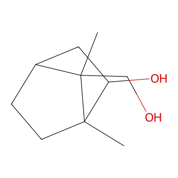 2D Structure of Bicyclo[2.2.1]heptane-7-methanol, 2-hydroxy-1,7-dimethyl-