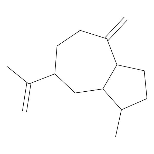 2D Structure of Bicyclo[5.3.0]decane, 2-methylene-5-(1-methylvinyl)-8-methyl-