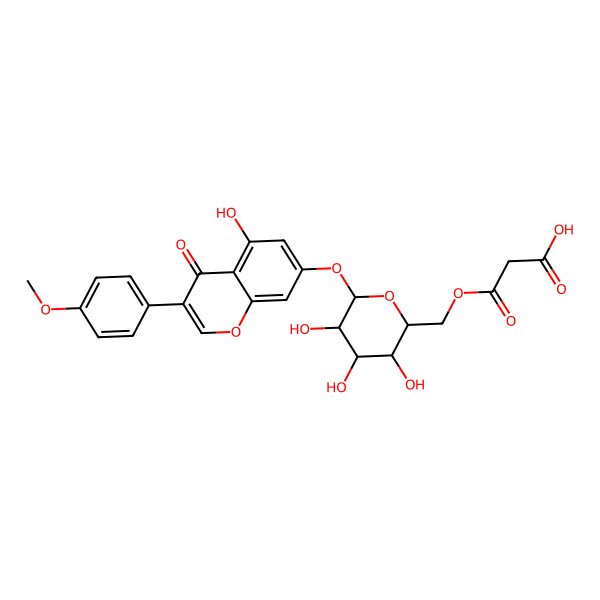 2D Structure of Biochanin A 7-(6-malonylglucoside)