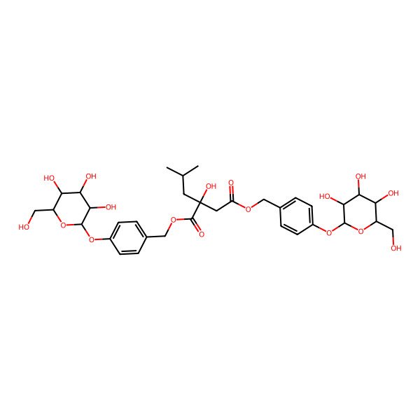 2D Structure of Bis(4-(glucopyranosyloxy)benzyl) 2-sec-butylmalate