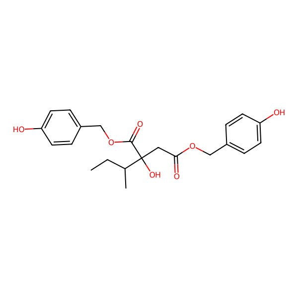 2D Structure of bis[(4-hydroxyphenyl)methyl] (2S)-2-[(2S)-butan-2-yl]-2-hydroxybutanedioate