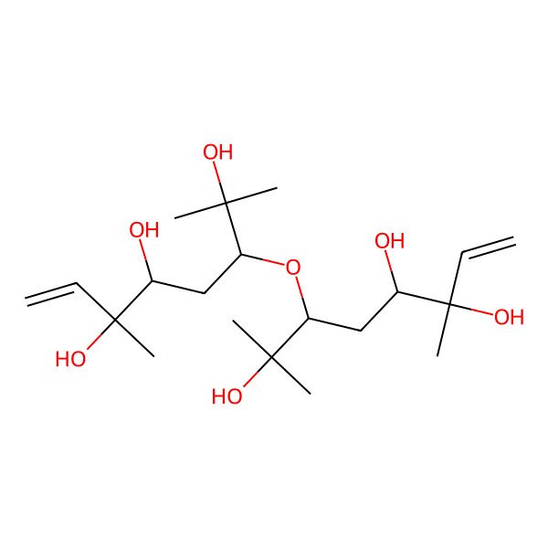 2D Structure of Bis(6-(3,4,7-trihydroxy-3, 7-dimethyloctenyl) ether