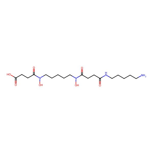 2D Structure of 4-[5-[[4-(5-Aminopentylamino)-4-oxobutanoyl]-hydroxyamino]pentyl-hydroxyamino]-4-oxobutanoic acid