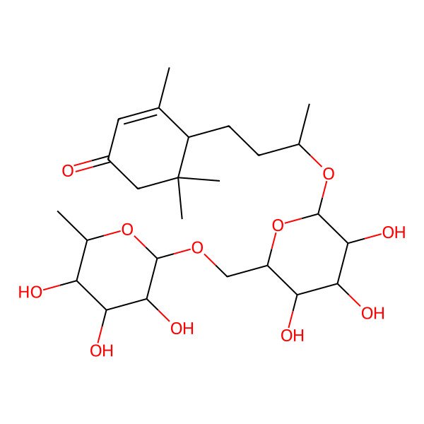 2D Structure of Blumenol C O-[rhamnosyl-(1->6)-glucoside]