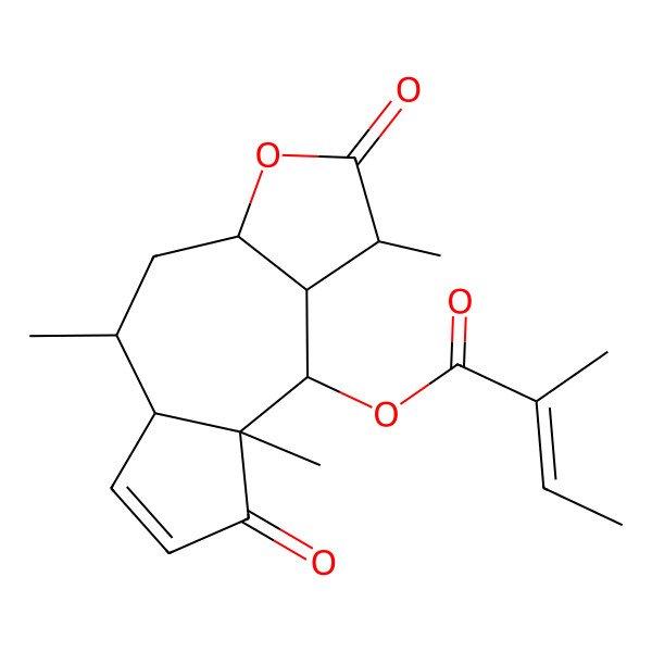 2D Structure of Brevilin-A; 6-OAP; 6-O-Angeloylplenolin; 6OAngeloylplenolin 2D Structure of Brevilin-A; 6-OAP; 6-O-Angeloylplenolin; 6OAngeloylplenolin