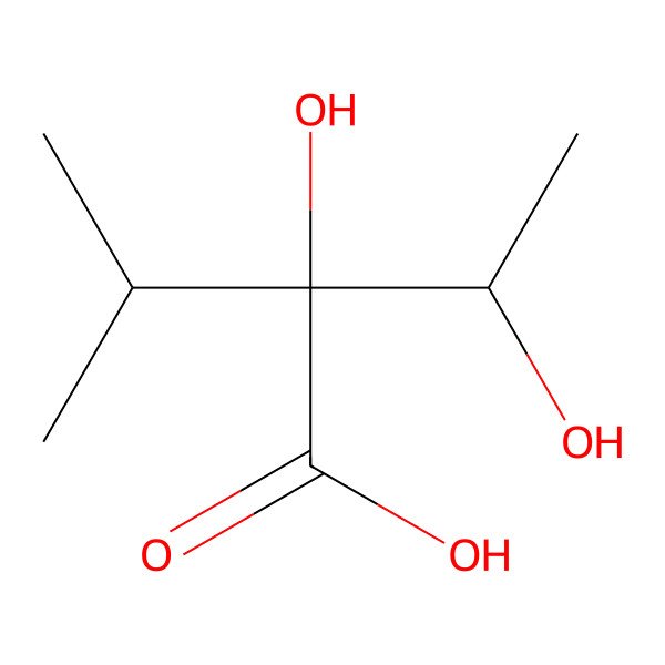 2D Structure of Butanoic acid, 2,3-dihydroxy-2-(1-methylethyl)-, (2S,3R)-