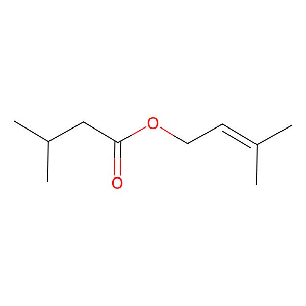 2D Structure of Butanoic acid, 3-methyl-, 3-methyl-2-butenyl ester