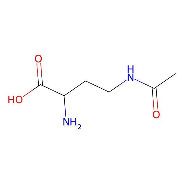 2D Structure of Butanoic acid, 4-(acetylamino)-2-amino-