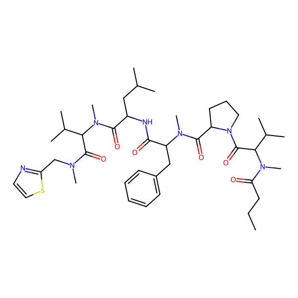 2D Structure of butanoyl-DL-N(Me)Val-DL-Pro-DL-N(Me)Phe-DL-Leu-DL-N(Me)Val-Unk