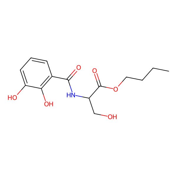 2D Structure of butyl (2S)-2-[(2,3-dihydroxybenzoyl)amino]-3-hydroxypropanoate