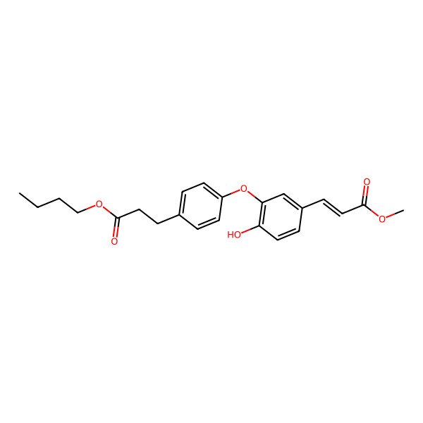 2D Structure of Butyl 3-[4-[2-hydroxy-5-(3-methoxy-3-oxoprop-1-enyl)phenoxy]phenyl]propanoate