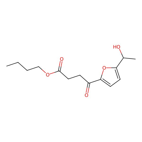 2D Structure of Butyl 4-[5-(1-hydroxyethyl)furan-2-yl]-4-oxobutanoate