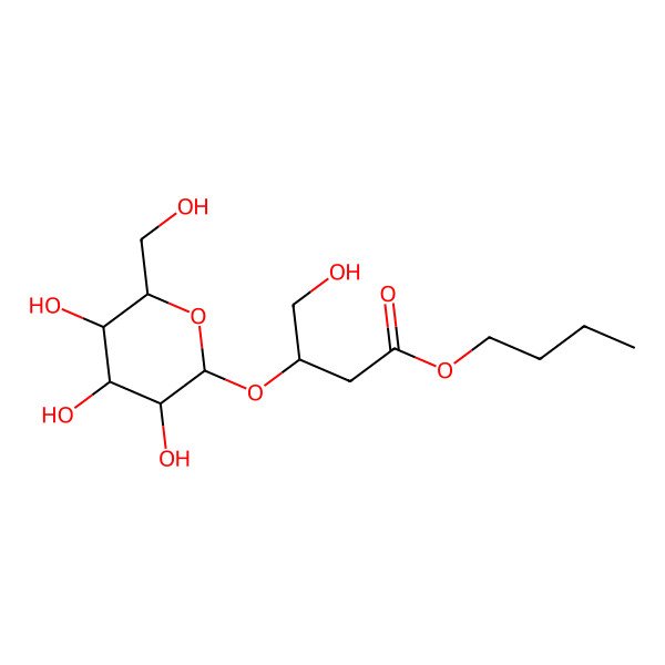 2D Structure of Butyl 4-hydroxy-3-[3,4,5-trihydroxy-6-(hydroxymethyl)oxan-2-yl]oxybutanoate
