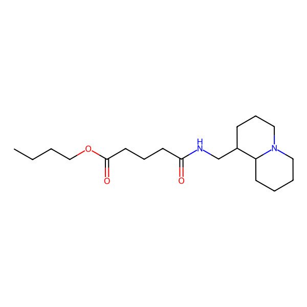 2D Structure of butyl 5-(2,3,4,6,7,8,9,9a-octahydro-1H-quinolizin-1-ylmethylamino)-5-oxopentanoate