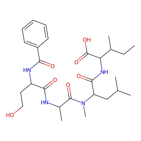 2D Structure of Bz-DL-Hse-DL-Ala-DL-N(Me)Leu-DL-xiIle-OH