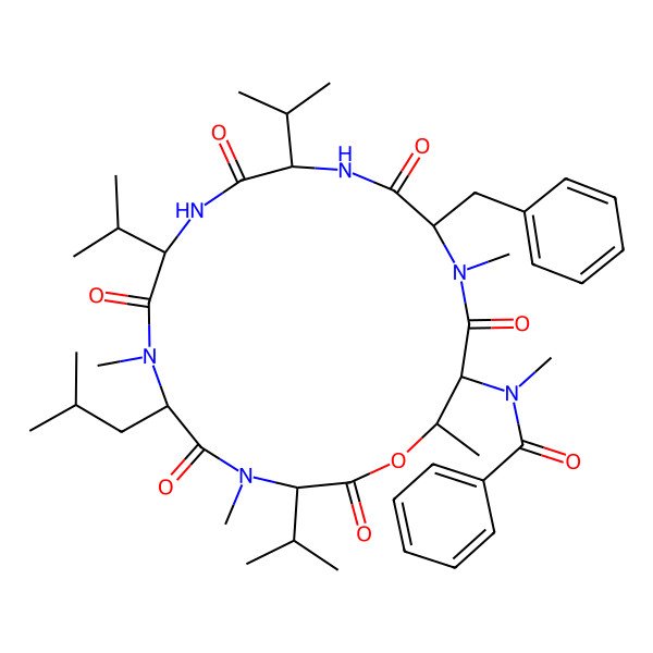 2D Structure of Bz-DL-N(Me)xiThr(1)-DL-N(Me)Phe-DL-Val-DL-Val-DL-N(Me)Leu-DL-N(Me)Val-(1)