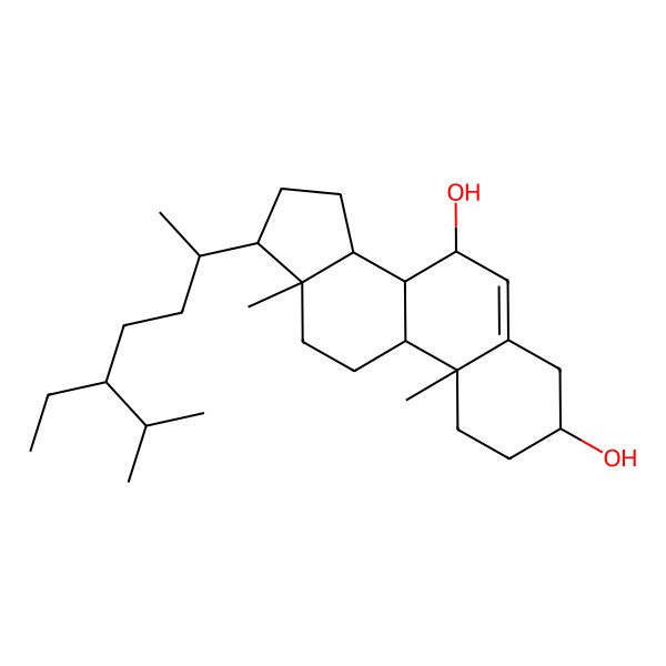 2D Structure of 14-(5-Ethyl-6-methylheptan-2-yl)-2,15-dimethyltetracyclo[8.7.0.0^{2,7}.0^{11,15}]heptadec-7-ene-5,9-diol