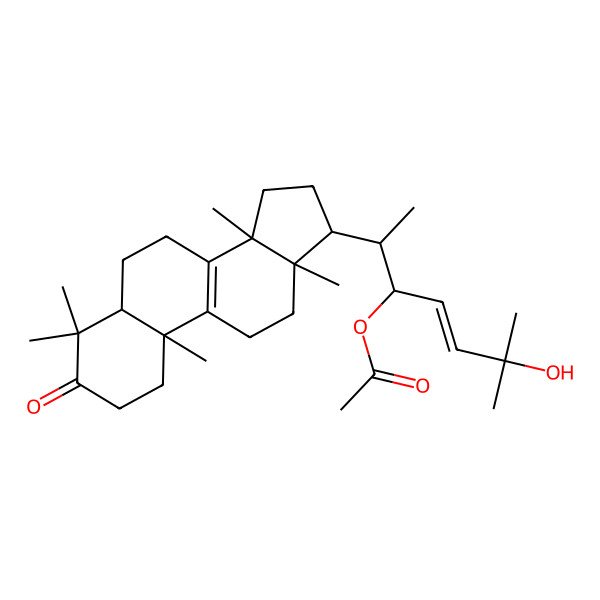 2D Structure of [6-Hydroxy-6-methyl-2-(4,4,10,13,14-pentamethyl-3-oxo-1,2,5,6,7,11,12,15,16,17-decahydrocyclopenta[a]phenanthren-17-yl)hept-4-en-3-yl] acetate