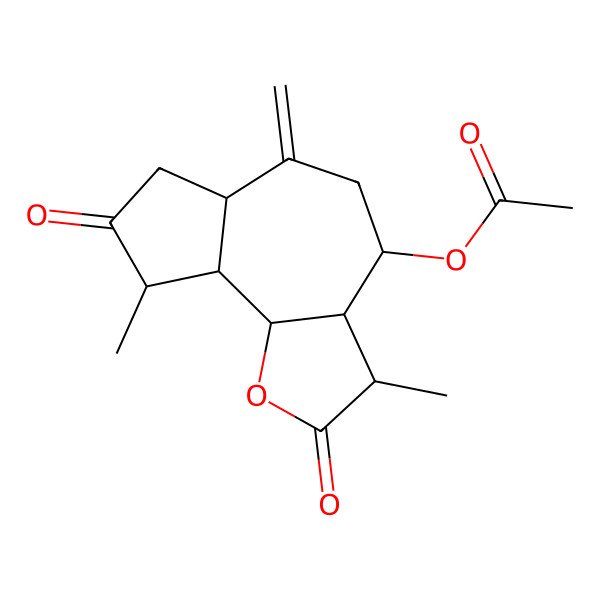 2D Structure of [(3S,3aR,4S,6aR,9S,9aR,9bR)-3,9-dimethyl-6-methylidene-2,8-dioxo-3a,4,5,6a,7,9,9a,9b-octahydro-3H-azuleno[4,5-b]furan-4-yl] acetate