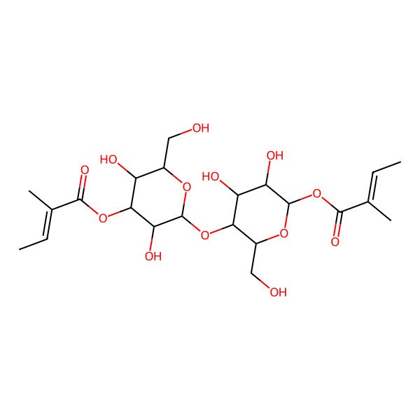2D Structure of [(2R,3R,4S,5R,6R)-2-[(2R,3S,4R,5R,6R)-4,5-dihydroxy-2-(hydroxymethyl)-6-[(E)-2-methylbut-2-enoyl]oxyoxan-3-yl]oxy-3,5-dihydroxy-6-(hydroxymethyl)oxan-4-yl] (E)-2-methylbut-2-enoate