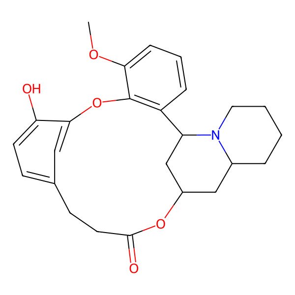 2D Structure of (1S,18S,20R)-10-hydroxy-6-methoxy-8,17-dioxa-25-azapentacyclo[16.7.1.19,13.02,7.020,25]heptacosa-2(7),3,5,9,11,13(27)-hexaen-16-one