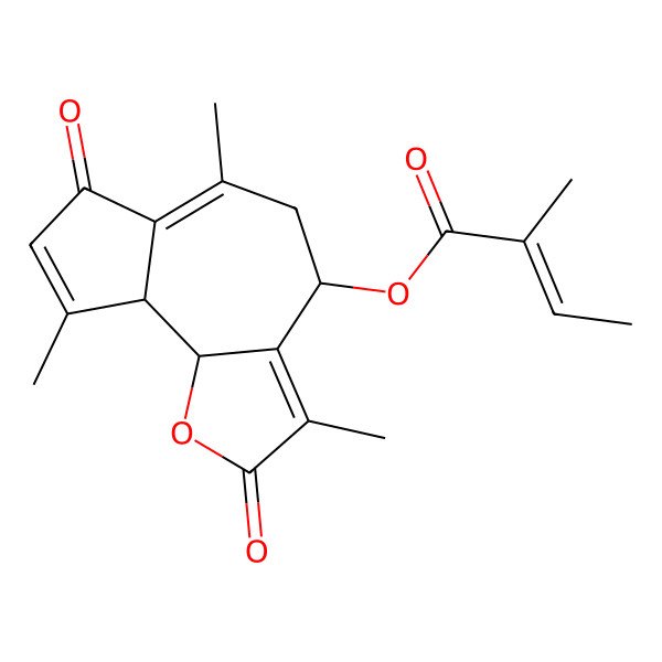 2D Structure of [(4S,9aR,9bS)-3,6,9-trimethyl-2,7-dioxo-4,5,9a,9b-tetrahydroazuleno[4,5-b]furan-4-yl] (Z)-2-methylbut-2-enoate