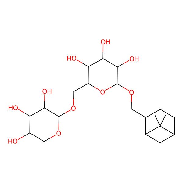 2D Structure of 2-[(6,6-Dimethyl-2-bicyclo[3.1.1]heptanyl)methoxy]-6-[(3,4,5-trihydroxyoxan-2-yl)oxymethyl]oxane-3,4,5-triol