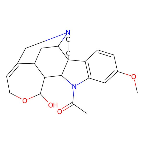 2D Structure of 1-(14-Hydroxy-8-methoxy-15-oxa-1,11-diazahexacyclo[16.3.1.04,12.04,21.05,10.013,19]docosa-5(10),6,8,17-tetraen-11-yl)ethanone