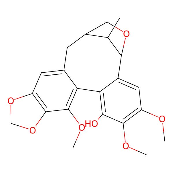 2D Structure of (1S,18S,21S)-4,5,9-trimethoxy-21-methyl-11,13,20-trioxapentacyclo[16.2.1.02,7.08,16.010,14]henicosa-2,4,6,8,10(14),15-hexaen-6-ol