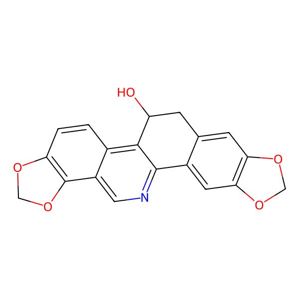 2D Structure of (12S)-5,7,18,20-tetraoxa-24-azahexacyclo[11.11.0.02,10.04,8.014,22.017,21]tetracosa-1(24),2,4(8),9,13,15,17(21),22-octaen-12-ol