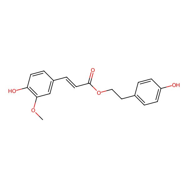 2D Structure of 2-Propenoic acid, 3-(4-hydroxy-3-methoxyphenyl)-, 2-(4-hydroxyphenyl)ethyl ester, (E)-; 4-Hydroxyphenethyl trans-ferulate