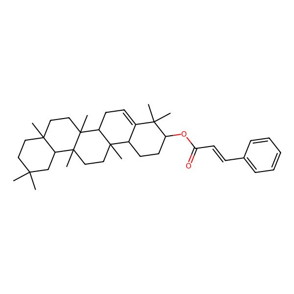 2D Structure of [(3S,6aS,6aS,6bR,8aR,12aR,14aR,14bS)-4,4,6a,6b,8a,11,11,14a-octamethyl-1,2,3,6,6a,7,8,9,10,12,12a,13,14,14b-tetradecahydropicen-3-yl] (E)-3-phenylprop-2-enoate