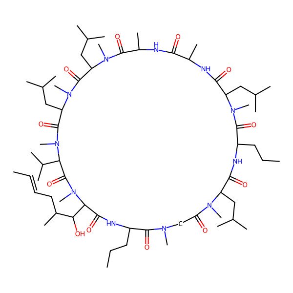 2D Structure of 33-(1-Hydroxy-2-methylhex-4-enyl)-1,4,7,10,12,15,19,25,28-nonamethyl-6,9,18,24-tetrakis(2-methylpropyl)-3-propan-2-yl-21,30-dipropyl-1,4,7,10,13,16,19,22,25,28,31-undecazacyclotritriacontane-2,5,8,11,14,17,20,23,26,29,32-undecone