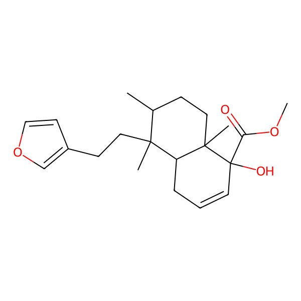 2D Structure of methyl (1R,4aS,5R,6R,8aR)-5-[2-(furan-3-yl)ethyl]-1-hydroxy-5,6,8a-trimethyl-4a,6,7,8-tetrahydro-4H-naphthalene-1-carboxylate