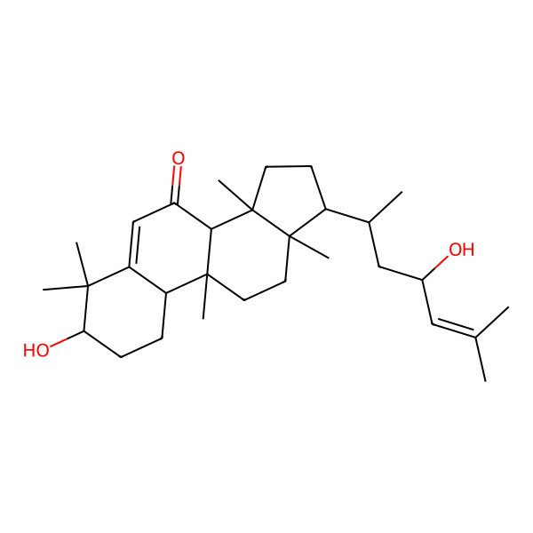 2D Structure of 3-Hydroxy-17-(4-hydroxy-6-methylhept-5-en-2-yl)-4,4,9,13,14-pentamethyl-1,2,3,8,10,11,12,15,16,17-decahydrocyclopenta[a]phenanthren-7-one