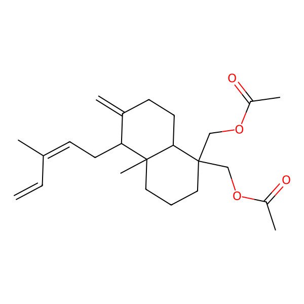 2D Structure of [(4aS,5R,8aS)-1-(acetyloxymethyl)-4a-methyl-6-methylidene-5-[(2E)-3-methylpenta-2,4-dienyl]-3,4,5,7,8,8a-hexahydro-2H-naphthalen-1-yl]methyl acetate