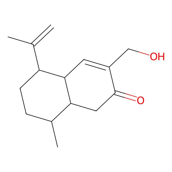2D Structure of (4aR,5S,8S,8aS)-3-(hydroxymethyl)-8-methyl-5-prop-1-en-2-yl-4a,5,6,7,8,8a-hexahydro-1H-naphthalen-2-one