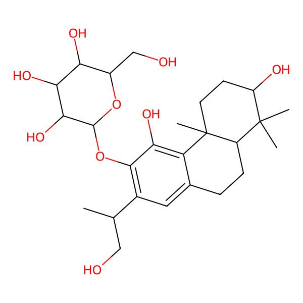 2D Structure of 2-[[4,7-Dihydroxy-2-(1-hydroxypropan-2-yl)-4b,8,8-trimethyl-5,6,7,8a,9,10-hexahydrophenanthren-3-yl]oxy]-6-(hydroxymethyl)oxane-3,4,5-triol