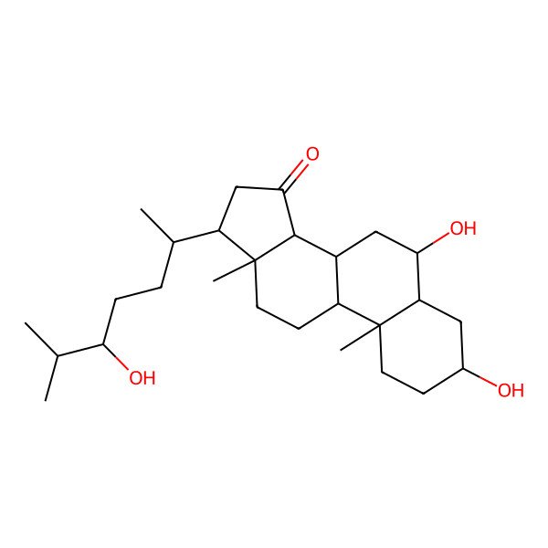 2D Structure of 3,6-Dihydroxy-17-(5-hydroxy-6-methylheptan-2-yl)-10,13-dimethyl-1,2,3,4,5,6,7,8,9,11,12,14,16,17-tetradecahydrocyclopenta[a]phenanthren-15-one
