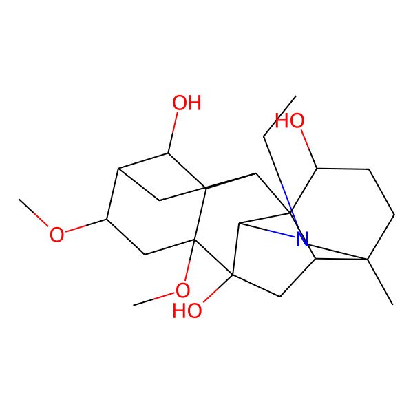2D Structure of (1S,2R,3R,4S,5S,6S,8R,9R,10S,13R,16S,17R)-11-ethyl-6,8-dimethoxy-13-methyl-11-azahexacyclo[7.7.2.12,5.01,10.03,8.013,17]nonadecane-4,9,16-triol
