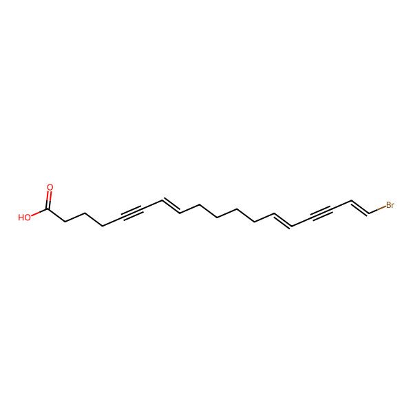2D Structure of (7E,13E,17E)-18-bromooctadeca-7,13,17-trien-5,15-diynoic acid
