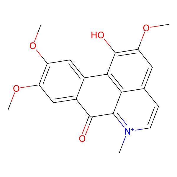 2D Structure of 16-Hydroxy-4,5,15-trimethoxy-10-methyl-10-azoniatetracyclo[7.7.1.02,7.013,17]heptadeca-1(17),2,4,6,9,11,13,15-octaen-8-one