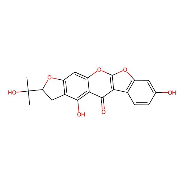 2D Structure of (17S)-7,20-dihydroxy-17-(2-hydroxypropan-2-yl)-10,12,16-trioxapentacyclo[11.7.0.03,11.04,9.015,19]icosa-1(20),3(11),4(9),5,7,13,15(19)-heptaen-2-one