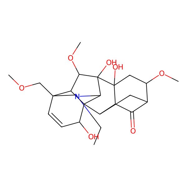 2D Structure of 11-Ethyl-8,9,16-trihydroxy-6,18-dimethoxy-13-(methoxymethyl)-11-azahexacyclo[7.7.2.12,5.01,10.03,8.013,17]nonadec-14-en-4-one