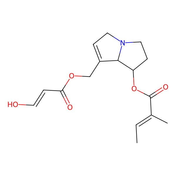 2D Structure of [(1R,8R)-7-[[(Z)-3-hydroxyprop-2-enoyl]oxymethyl]-2,3,5,8-tetrahydro-1H-pyrrolizin-1-yl] (E)-2-methylbut-2-enoate