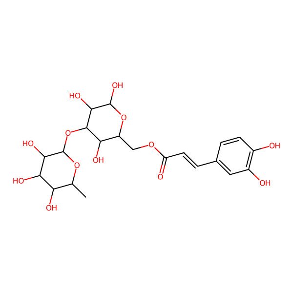 2D Structure of [3,5,6-Trihydroxy-4-(3,4,5-trihydroxy-6-methyloxan-2-yl)oxyoxan-2-yl]methyl 3-(3,4-dihydroxyphenyl)prop-2-enoate
