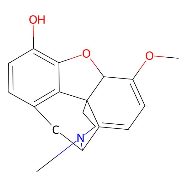 2D Structure of (4S,7aS,12bR)-7-methoxy-3-methyl-2,4,7a,13-tetrahydro-1H-4,12-methanobenzofuro[3,2-e]isoquinolin-9-ol