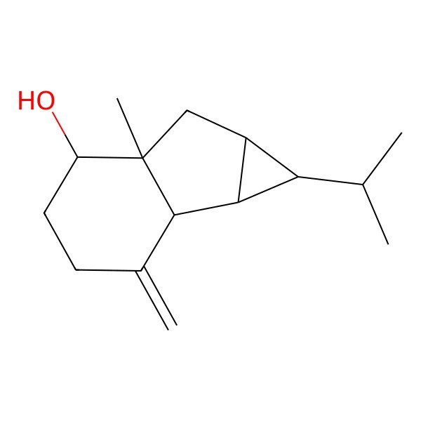 2D Structure of (1S,1aS,1bS,5R,5aR)-5a-methyl-2-methylidene-1-propan-2-yl-1,1a,1b,3,4,5,6,6a-octahydrocyclopropa[a]inden-5-ol