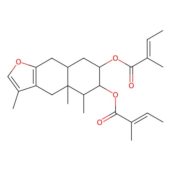 2D Structure of [(4aR,5R,6R,7S,8aR)-3,4a,5-trimethyl-6-[(Z)-2-methylbut-2-enoyl]oxy-5,6,7,8,8a,9-hexahydro-4H-benzo[f][1]benzofuran-7-yl] (Z)-2-methylbut-2-enoate
